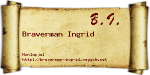 Braverman Ingrid névjegykártya